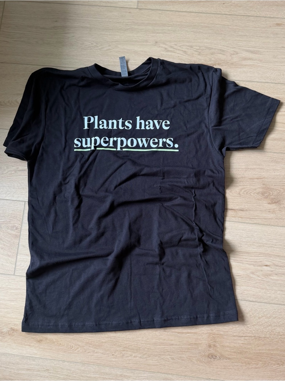 Black 'Plants Have Superpowers' Vegan Graphic Tee